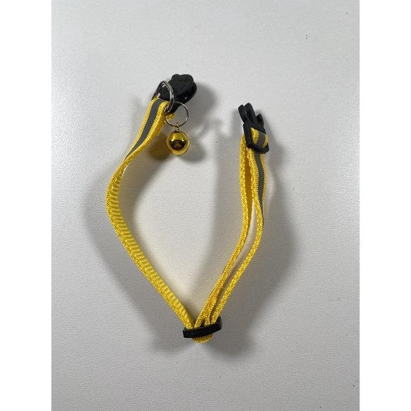 Yellow Cat Breakaway Collar New With Jingle Bell And Reflective Strip - Picture 4 of 4